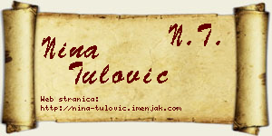 Nina Tulović vizit kartica